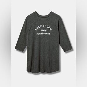 Torrid - Morally Gray Classic Fit Vintage Slub Raglan